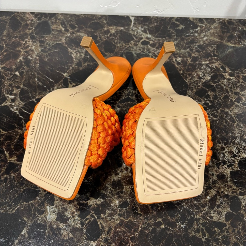 Gianni Bini Orange Braided Heels - Picture 3 of 3